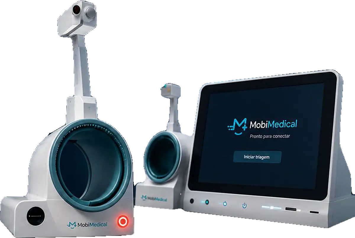 Solução de sinais vitais MobiMedical: aferidor de pressão de braço com câmera